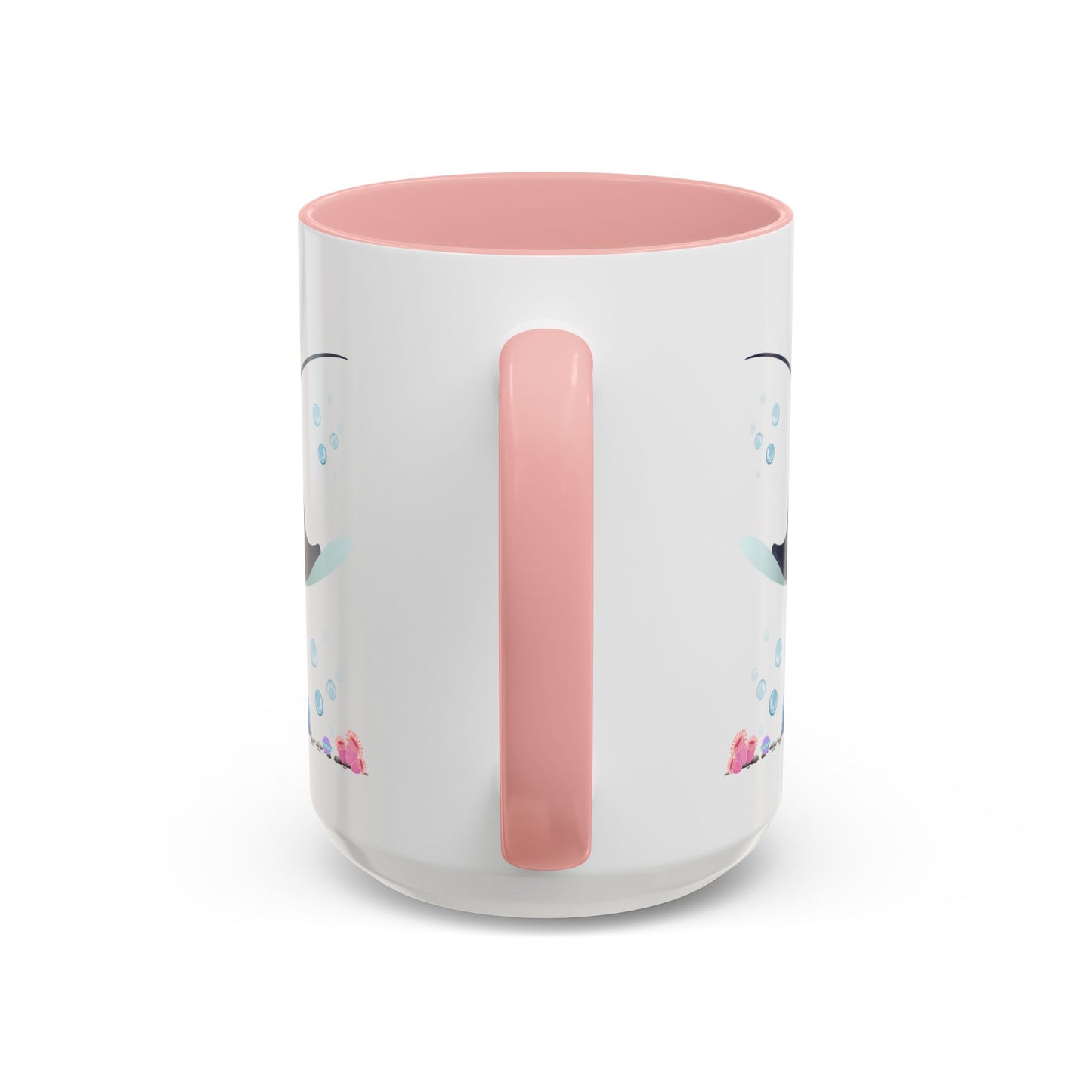 Manta ray with bubbles and coral reef Coffee Mug