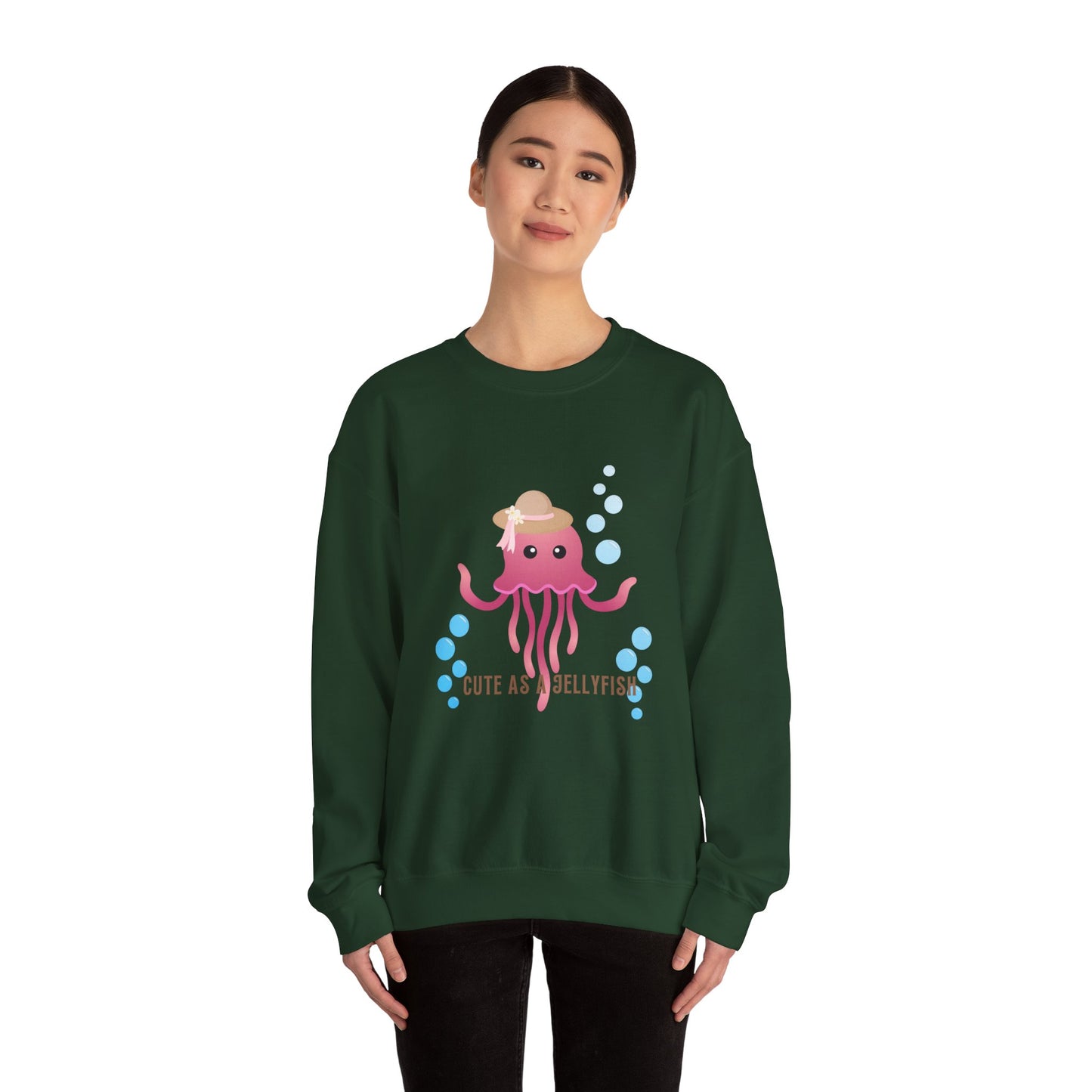 Cute Jellyfish Sweatshirt for Cozy Vibes, Unisex Crewneck, Gift for Ocean Lovers, Fun Casual Wear, Beach Day Outfit, Comfortable Style