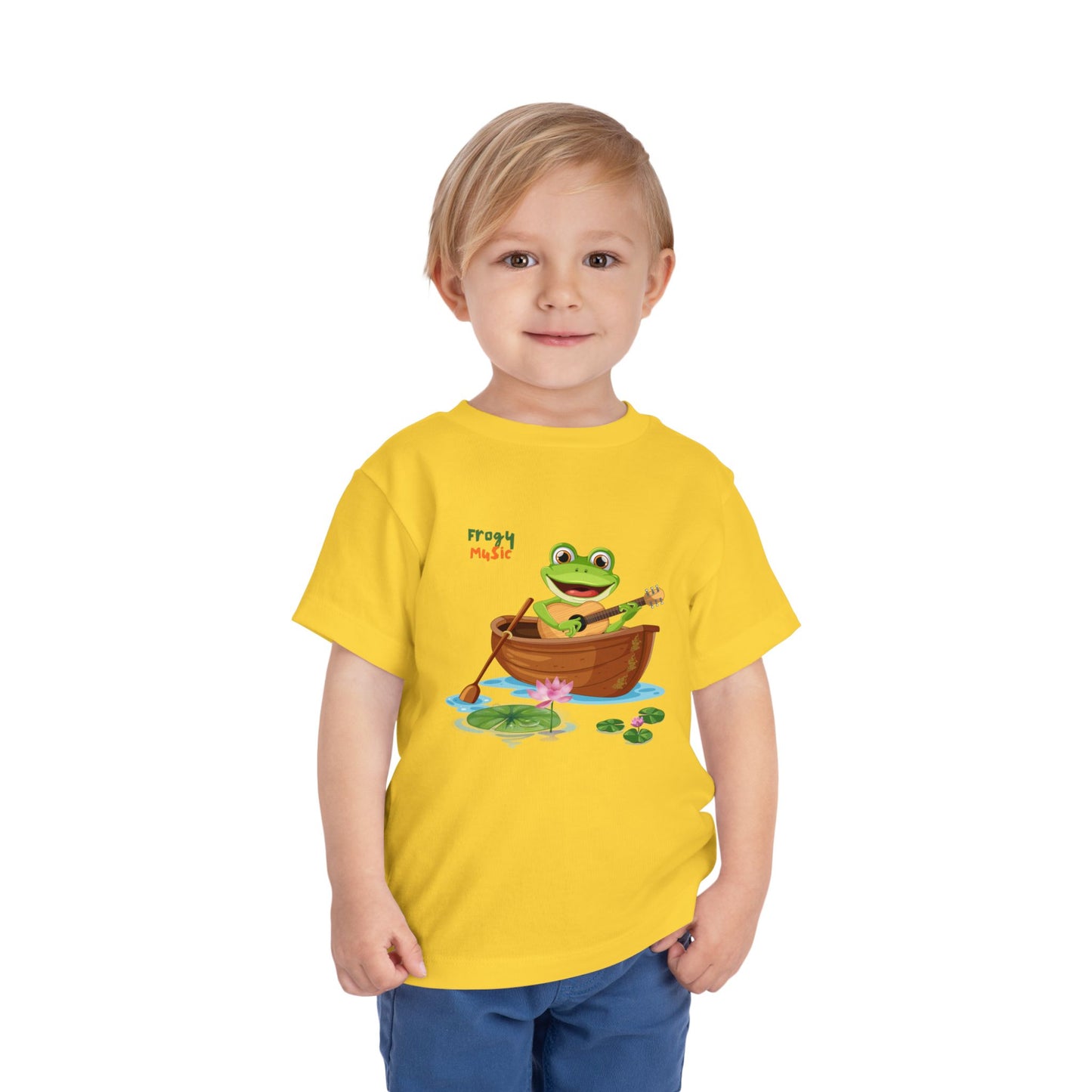 Musical Frog Toddler Tee, Cute Gift for Kids, Fun Summer Wear, Birthday Present, Playful Tee for Little Ones