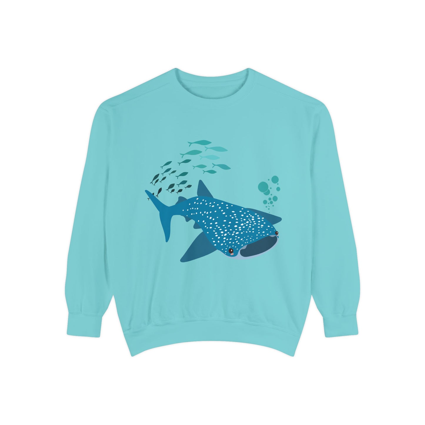 Whale Shark school of fish and buddles Unisex Garment-Dyed Sweatshirt