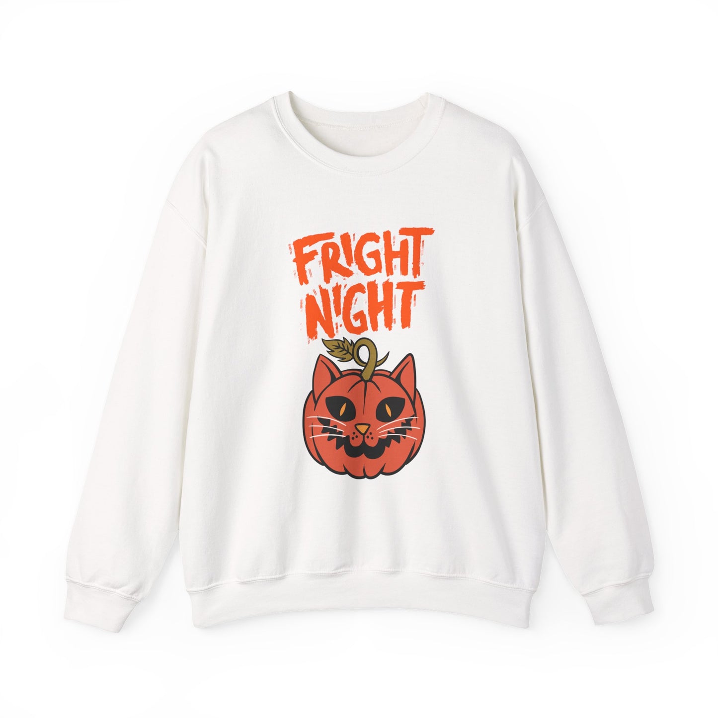 Halloween Cat Sweatshirt, Cozy Fall Apparel, Unisex Crewneck, Fright Night Design, Halloween Gift, Autumn Fashion