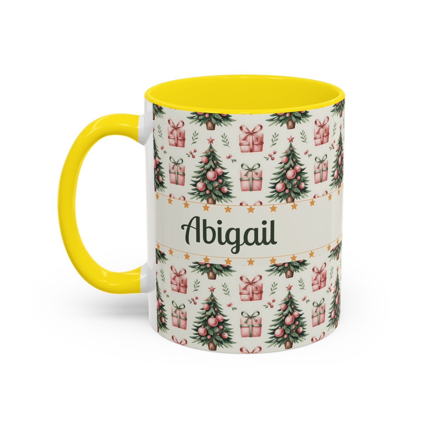 Personalized Christmas Accent Coffee Mug - Holiday Gift, Custom Name Mug, Festive Drinkware, Winter Celebrations, Home Decor