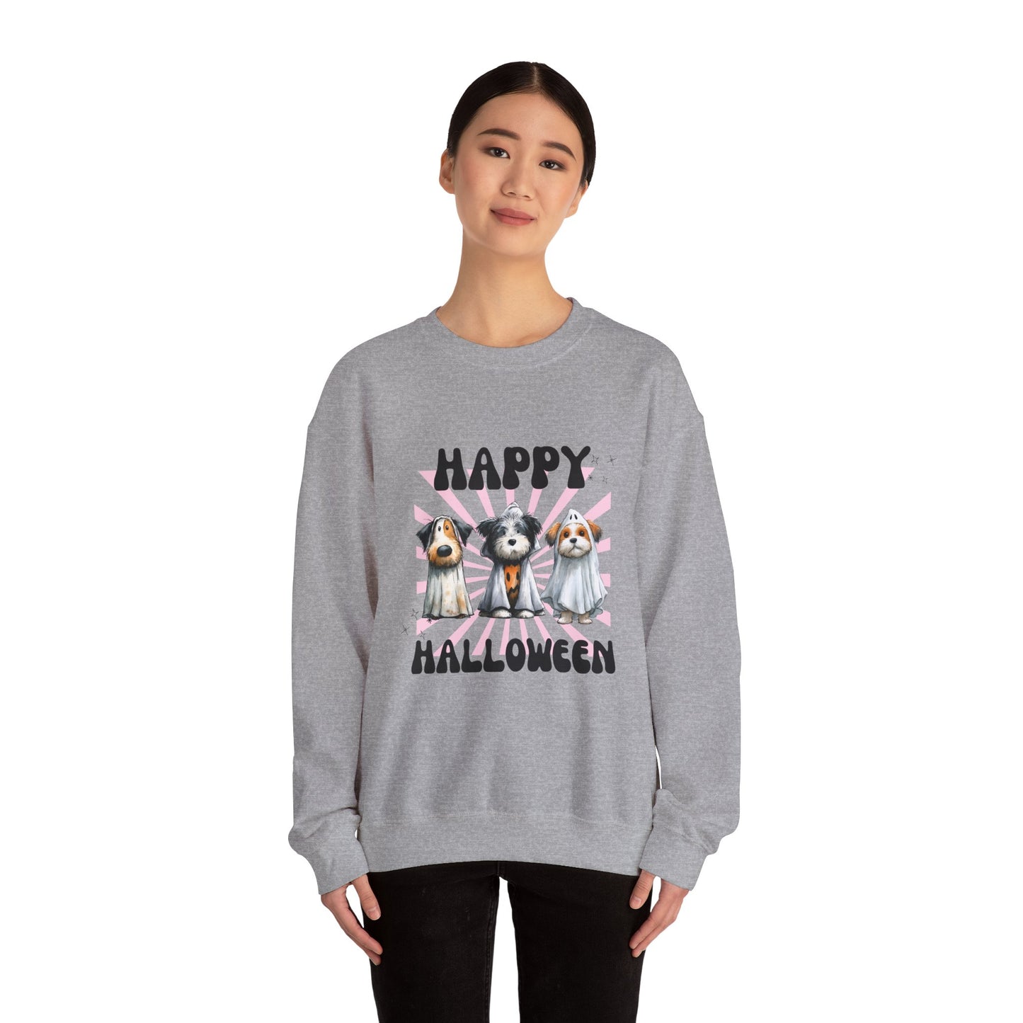 Halloween Dog Crewneck Sweatshirt, Cozy Pet Lover Gift, Unisex Halloween Apparel, Funny Dog Sweatshirt, Fall Fashion