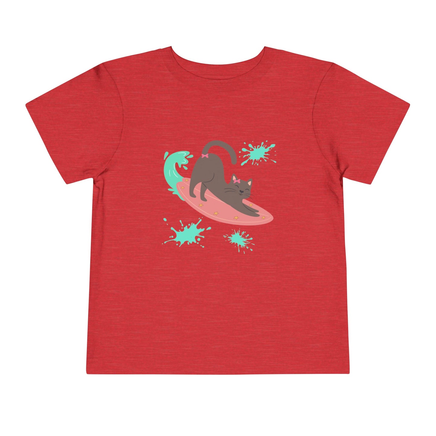 Surfing Cat Toddler Tee, Cute Kids T-Shirt, Summer Wear, Pet Lover Gift, Beach Adventure Shirt