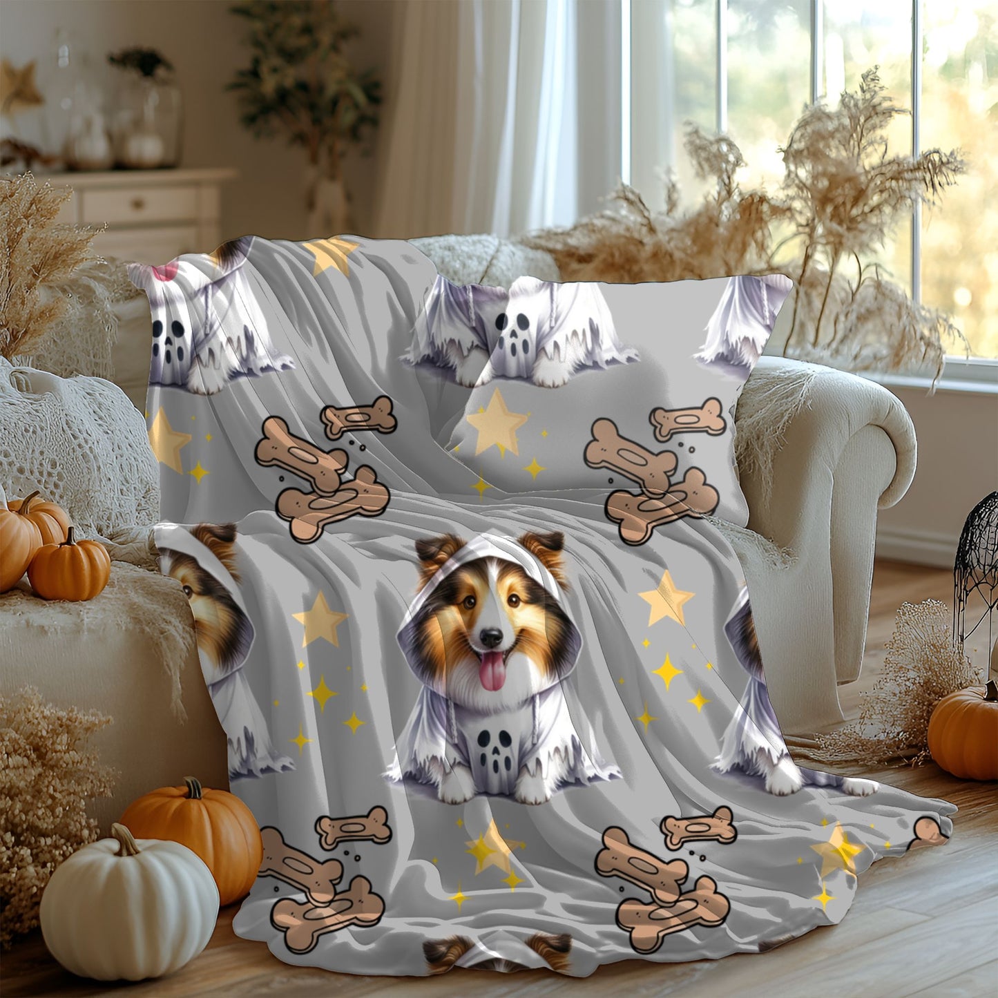 Cozy Dog-Themed Velveteen Plush Blanket | Perfect for Pet Lovers, Home Decor, Gifts, Snuggling, Holidays