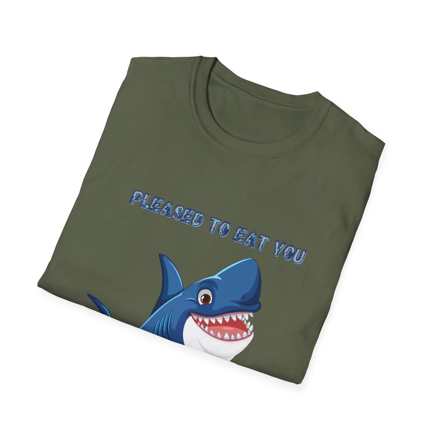 Cute Shark Pleased to Eat You T-Shirt, Fun Gift for Ocean Lovers, Humorous Summer Apparel, Shark Week Party Shirt, Unisex Casual Tee