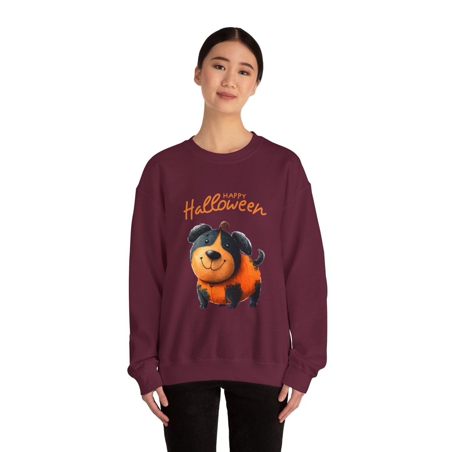 Halloween Dog Sweatshirt, Cozy Unisex Crewneck for Fall, Pet Lovers Gift, October Celebration Apparel, Cute Halloween Top