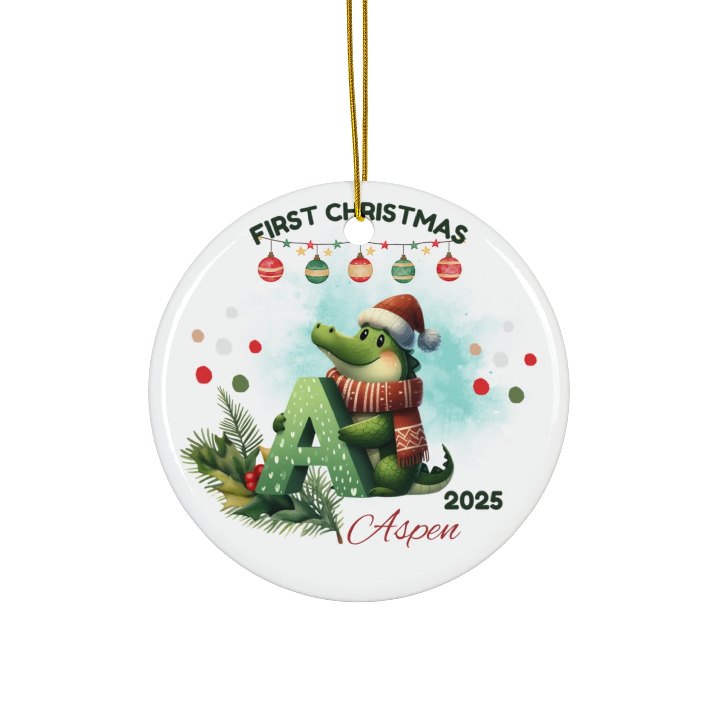 First Christmas Ceramic Ornament, Personalized Holiday Decor, Unique Gift for Baby's First Christmas, 2025 Keepsake, Custom Home Decoration