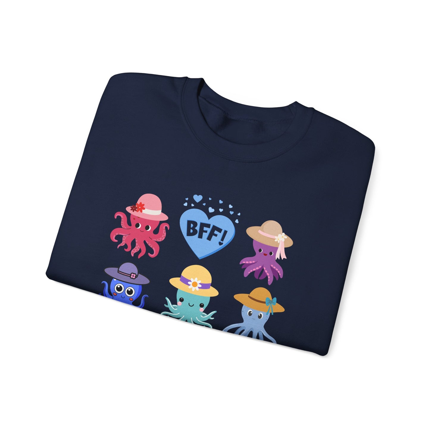 Cute Octopus BFF Sweatshirt, Gift for Friends, Ocean Lover Apparel, Matching Outfits, Cozy Crewneck for Celebrations