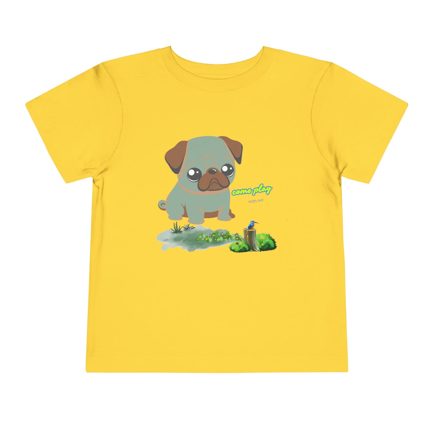 Cute Pug Toddler Tee, Adorable Dog Shirt, Kids Animal Tee, Gift for Dog Lovers, Cute Toddler Clothing, Playful Summer Outfit