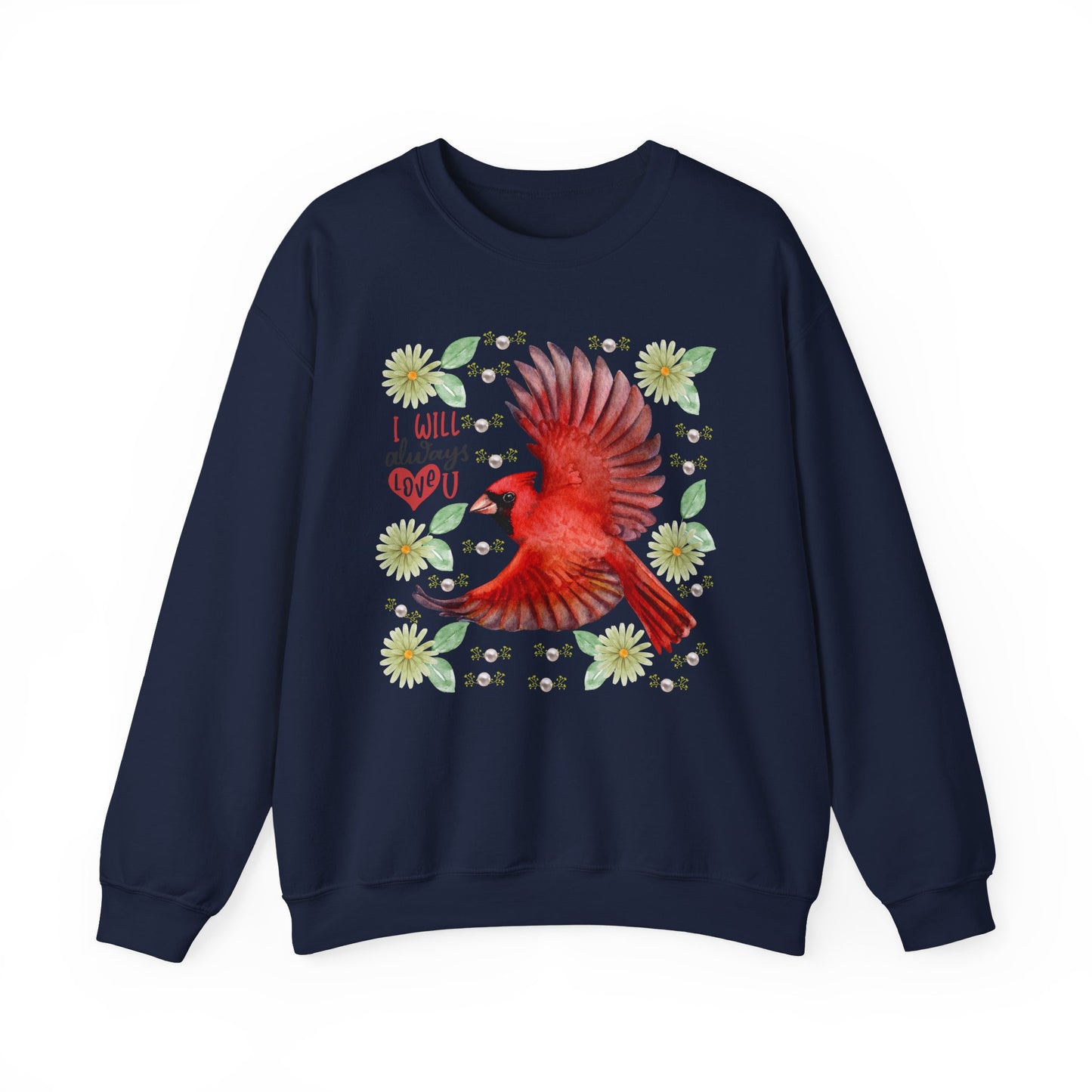 Colorful Cardinal Sweatshirt: Inspirational, Cozy Gift for Bird Lovers, Nature Enthusiasts, Eco-Friendly Apparel