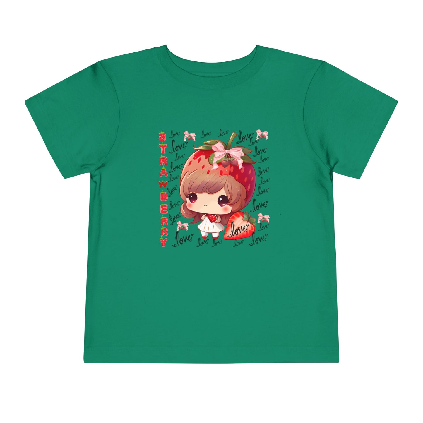 Cute Strawberry Love Toddler Tee, Baby Summer Shirt, Kids Gift, Fruit Graphic Tee, Toddler Outfit, Birthday Gift