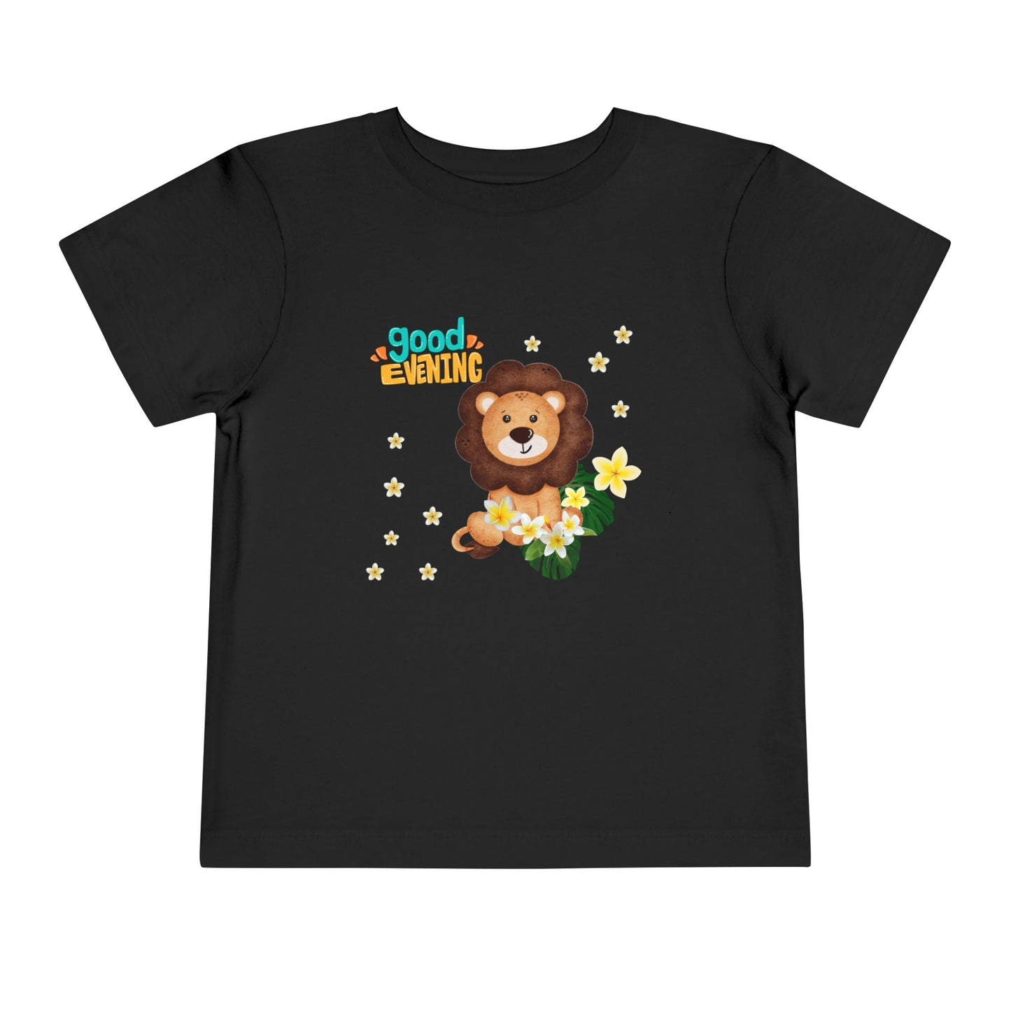 Toddler Lion Graphic Tee - Cute Short Sleeve T-Shirt for Kids, Fun Toddler Gift, Birthday, Playtime, Summer Wear, Cartoon Animal Shirt