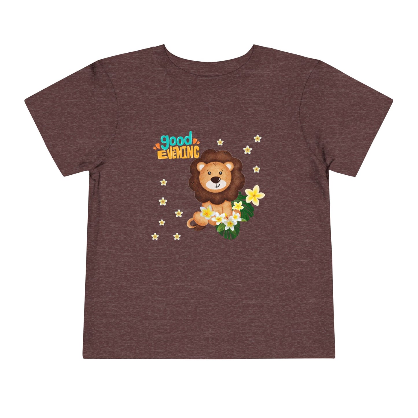 Toddler Lion Graphic Tee - Cute Short Sleeve T-Shirt for Kids, Fun Toddler Gift, Birthday, Playtime, Summer Wear, Cartoon Animal Shirt