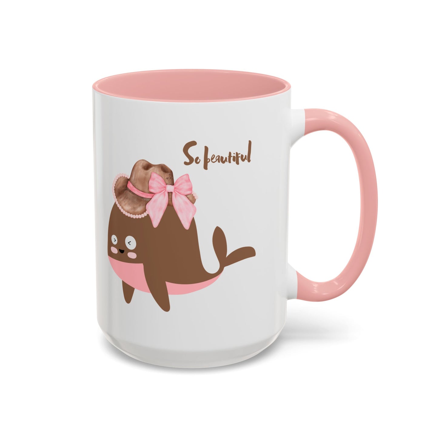 Whale wearing a cowboy hat with a pink bow Coffee Mug