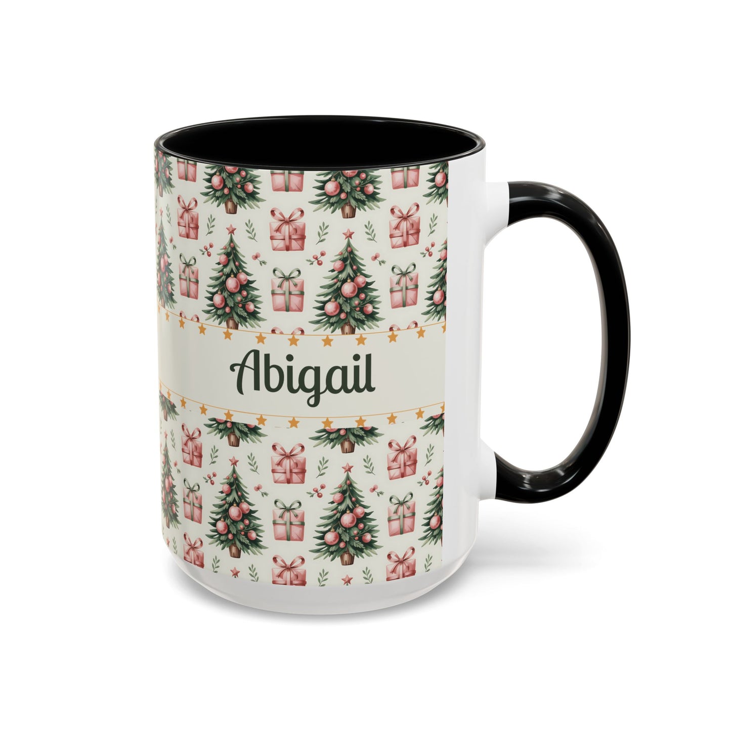 Personalized Christmas Accent Coffee Mug - Holiday Gift, Custom Name Mug, Festive Drinkware, Winter Celebrations, Home Decor