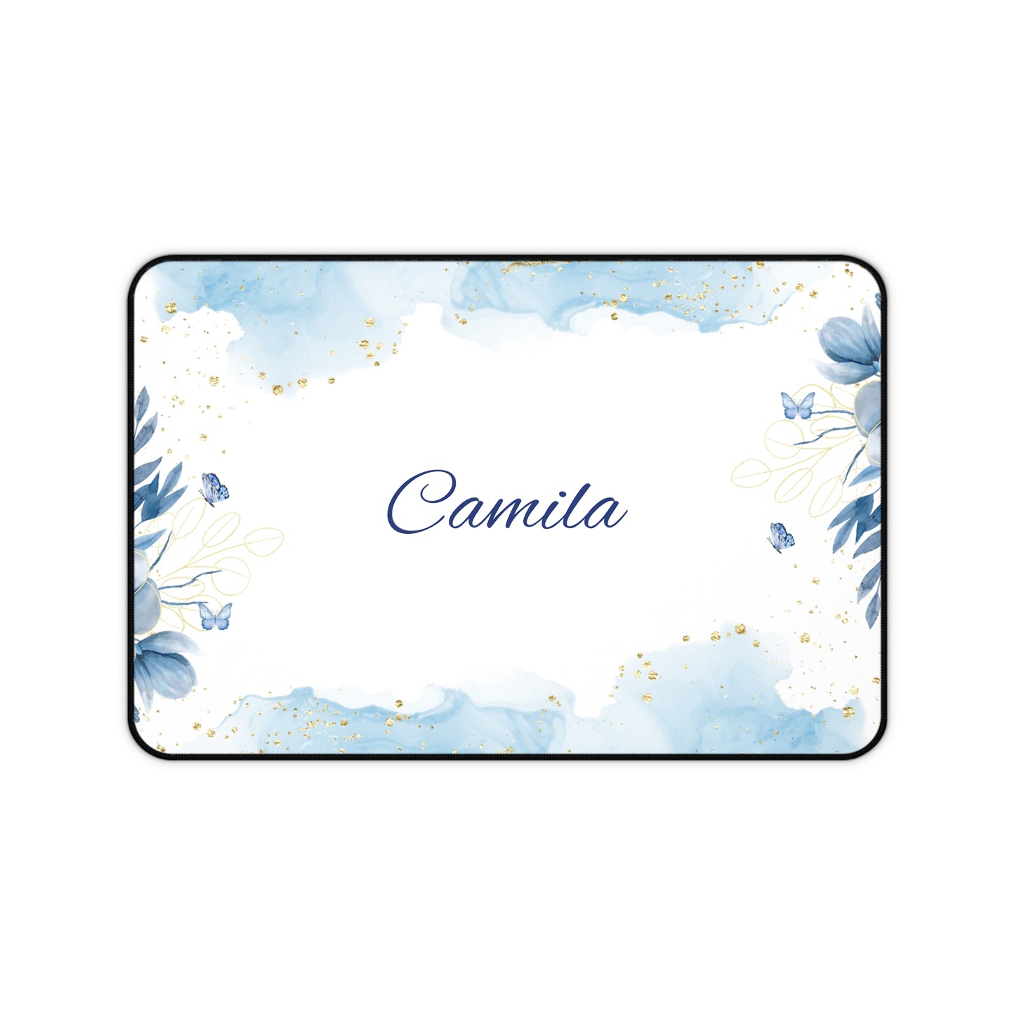 Personalized Desk Mat with Elegant Floral Design, Custom Mouse Pad, Office Decor, Gift for Her, Home Office Accessory