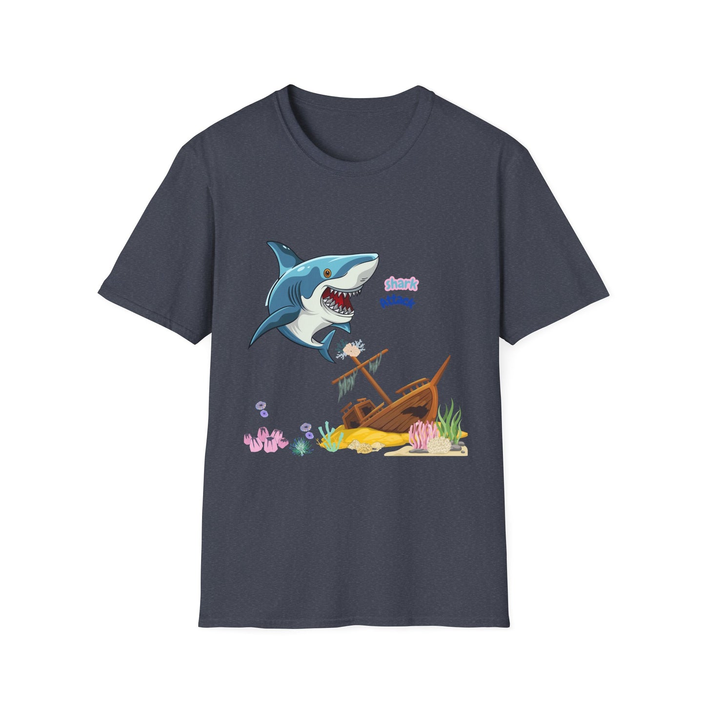 Shark Attack Graphic T-Shirt, Fun Summer Tee, Beach Vacation Top, Gift for Ocean Lovers, Marine Life Apparel