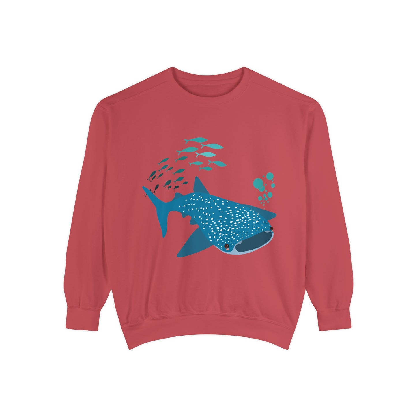 Whale Shark school of fish and buddles Unisex Garment-Dyed Sweatshirt