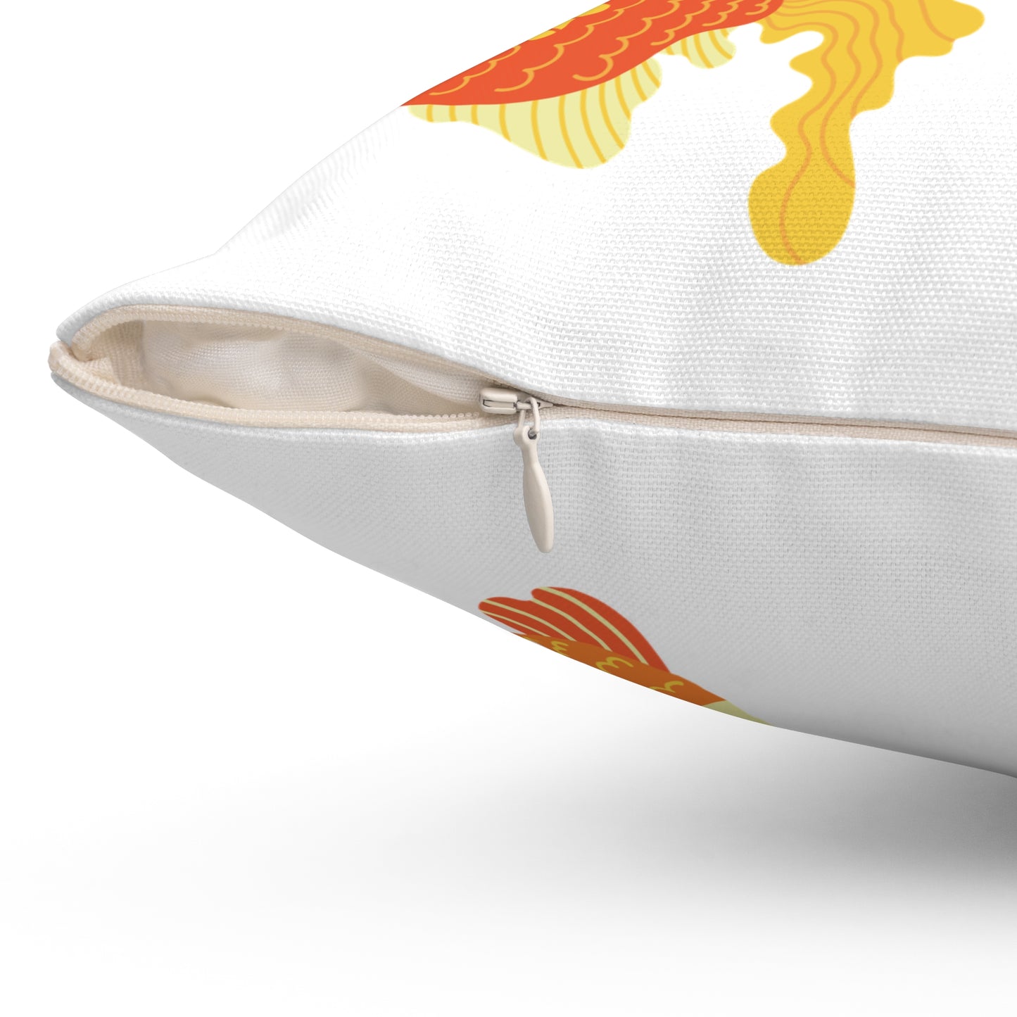 Six fish with cartoonish bubbles Spun Polyester Square Pillow