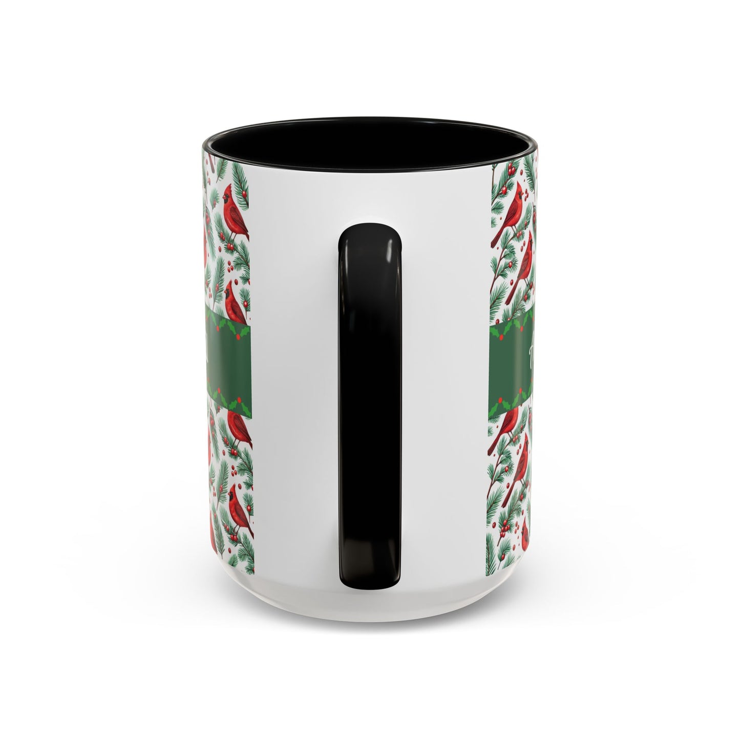Personalized Holiday Coffee Mug, Festive Cardinal Mug, Custom Name Mug, Christmas Gift, Winter Decor, Drinkware