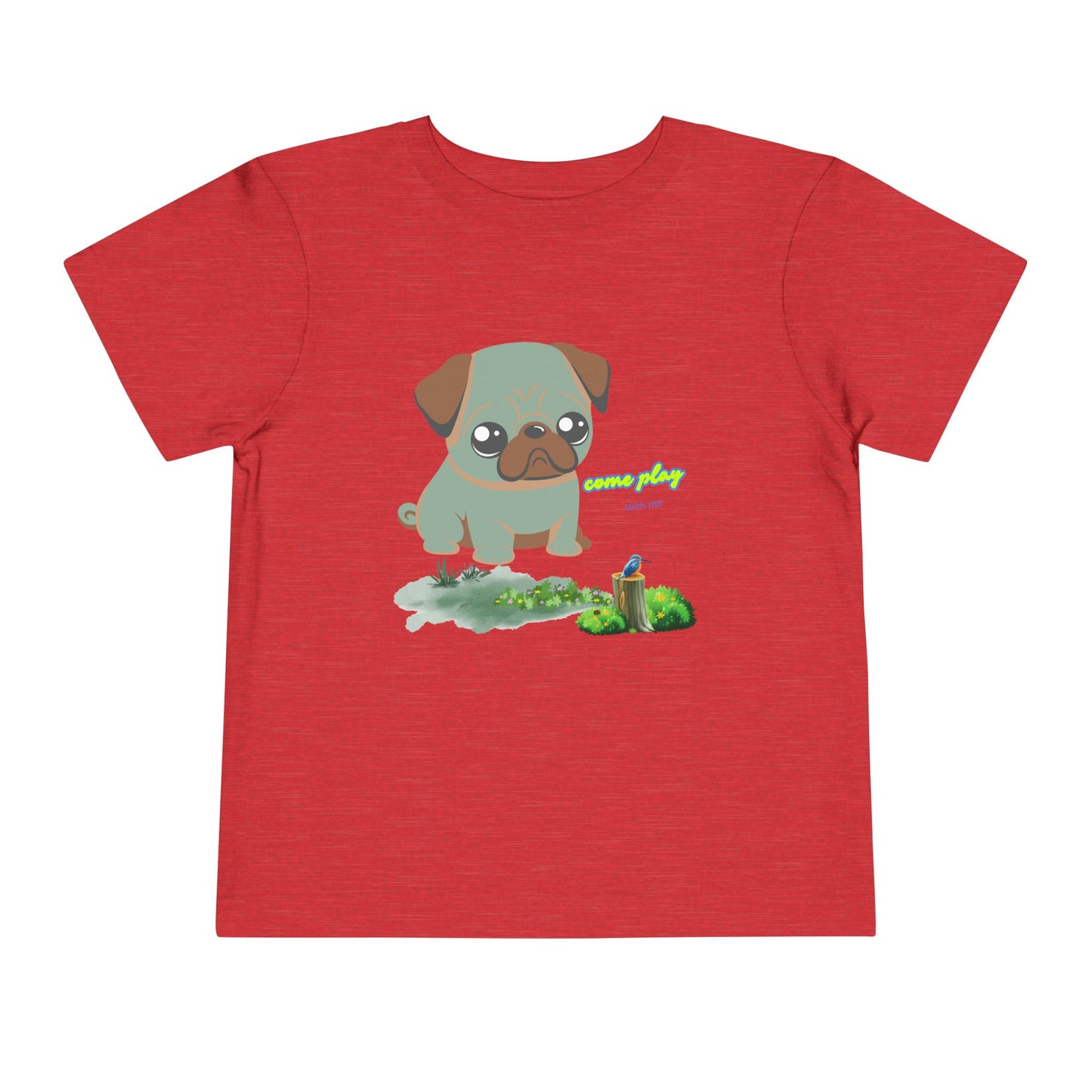 Cute Pug Toddler Tee, Adorable Dog Shirt, Kids Animal Tee, Gift for Dog Lovers, Cute Toddler Clothing, Playful Summer Outfit