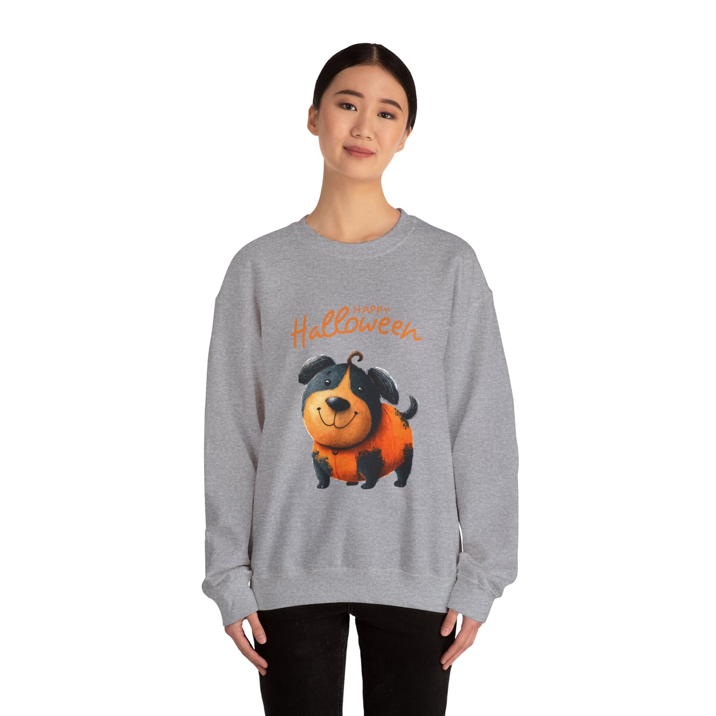 Halloween Dog Sweatshirt, Cozy Unisex Crewneck for Fall, Pet Lovers Gift, October Celebration Apparel, Cute Halloween Top