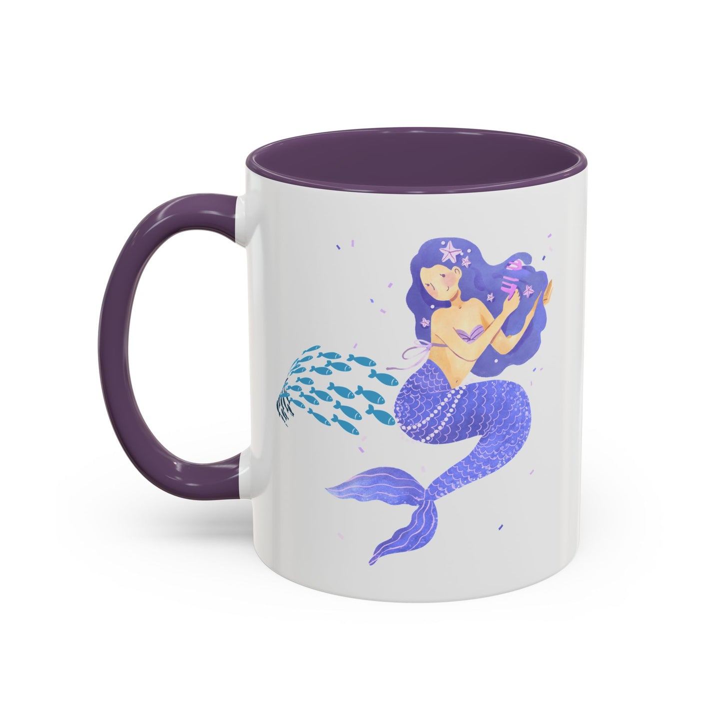 The mermaid and her school fish Coffee Mug