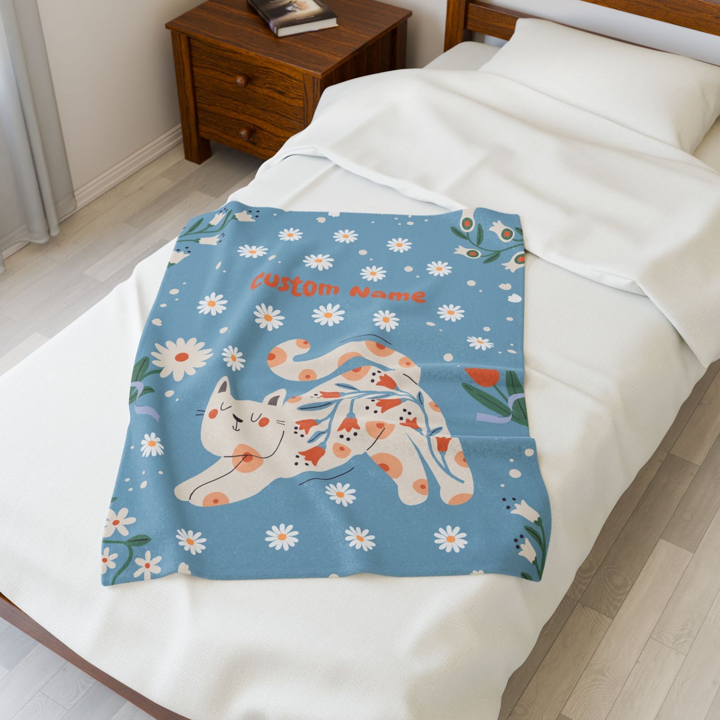 Custom Cat Plush Blanket, Cozy Throw for Pet Lovers, Gift for Animal Lovers, Personalized Home Decor, Warm Snuggle Blanket