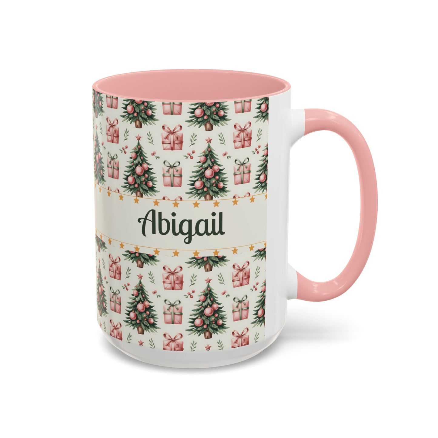 Personalized Christmas Accent Coffee Mug - Holiday Gift, Custom Name Mug, Festive Drinkware, Winter Celebrations, Home Decor