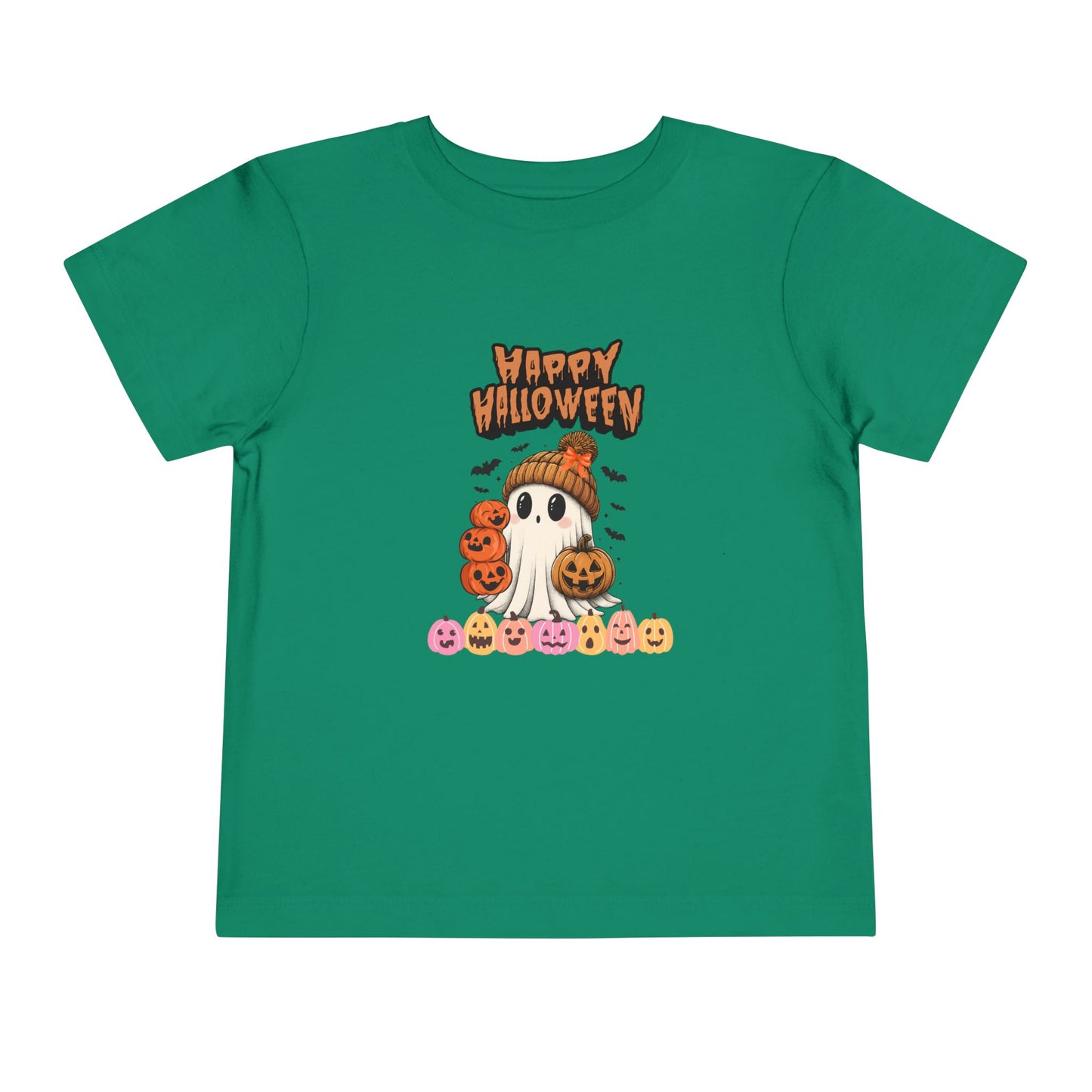 Happy Halloween Toddler Tee, Cute Halloween Shirt, Kids Party Outfit, Trick or Treat Apparel, Fun Ghost Design Toddler T-Shirt
