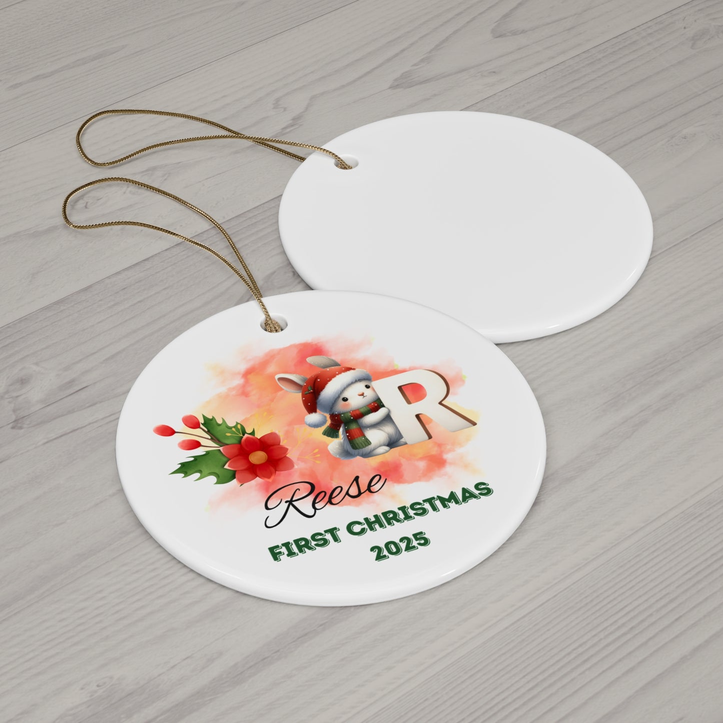 Personalized Ceramic Ornament, Custom Christmas Decoration, First Christmas 2025 Keepsake, Holiday Gift, Celebration Decor