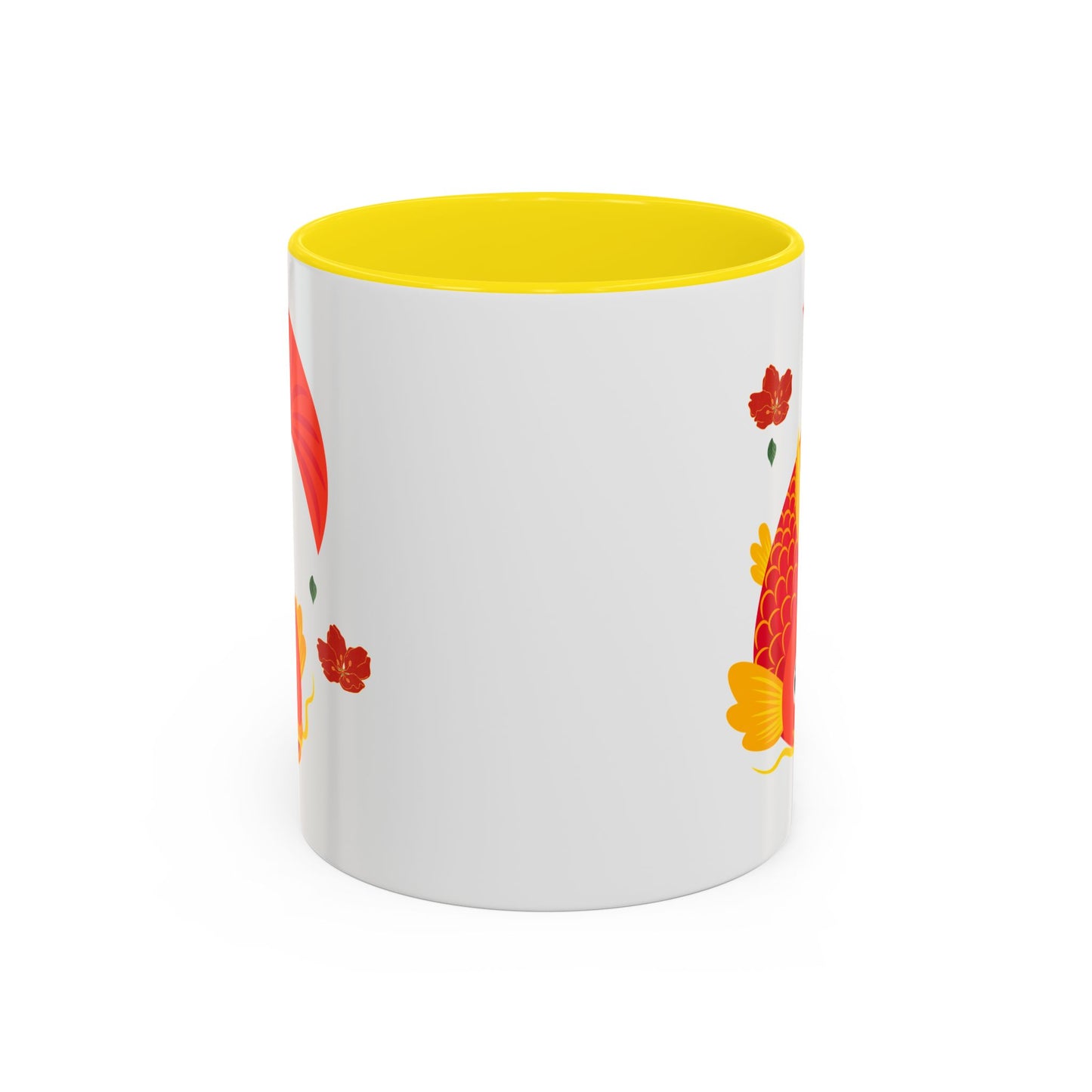 Goldfish with flowing fins and red blossoms Coffee Mug