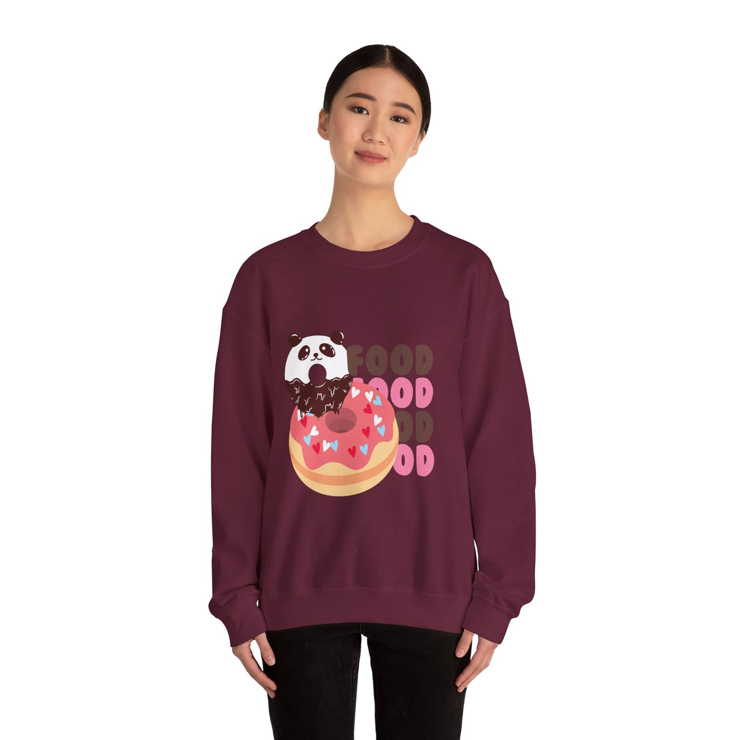 Panda Foodie Crewneck Sweatshirt - Cozy Unisex Apparel for Food Lovers, Perfect Gift for Birthdays, Foodie Holidays, Casual Wear