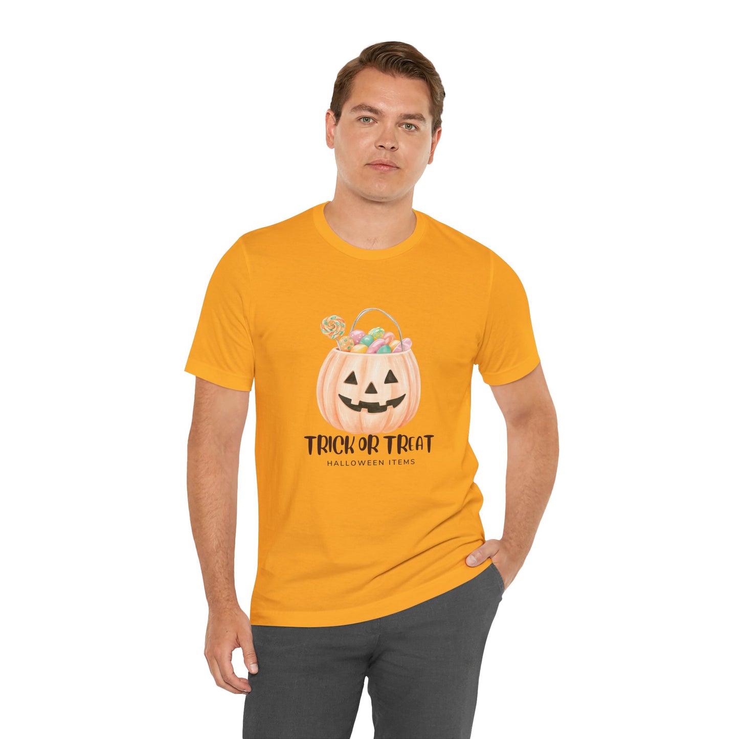 Halloween Trick or Treat T-Shirt, Unisex Graphic Tee, Fall Wardrobe Addition, Perfect for Halloween Parties, Spooky Season Wear