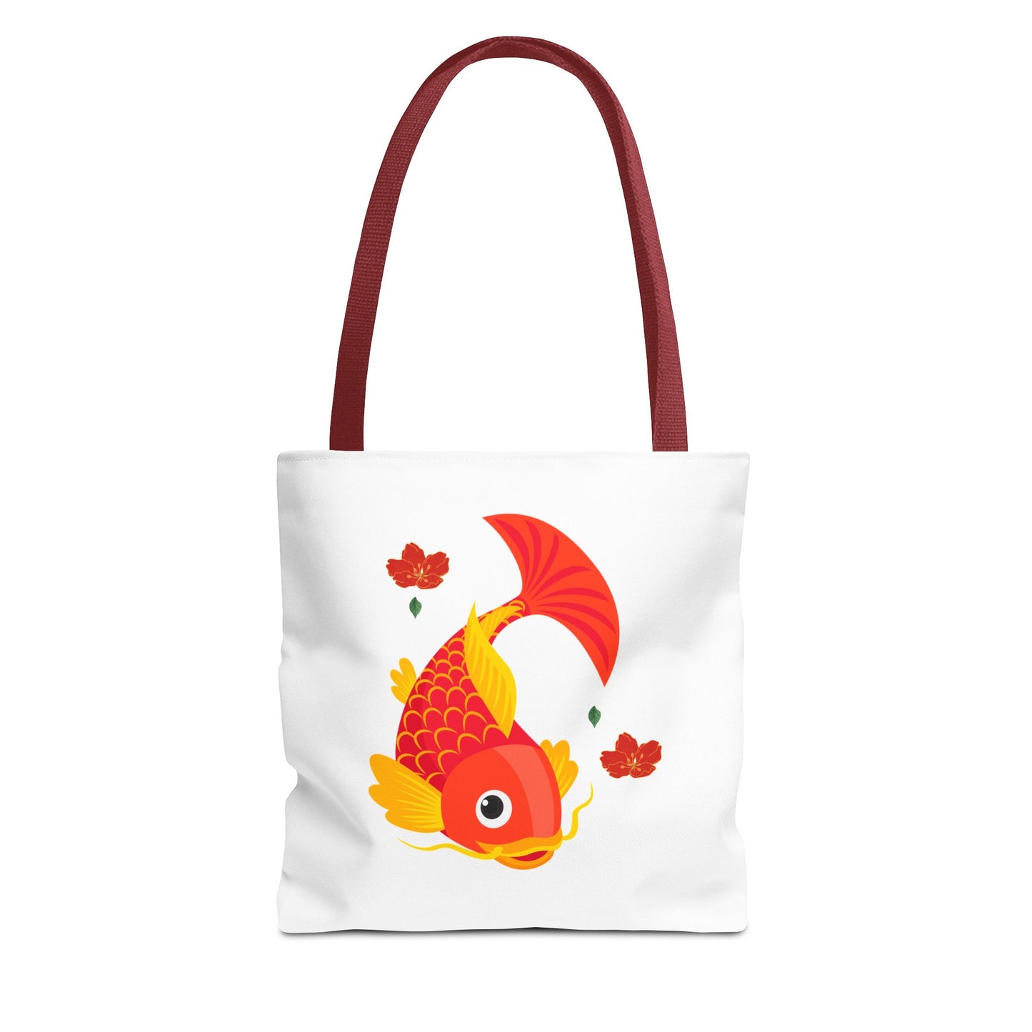 Goldfish with flowing fins and red blossoms Tote Bag