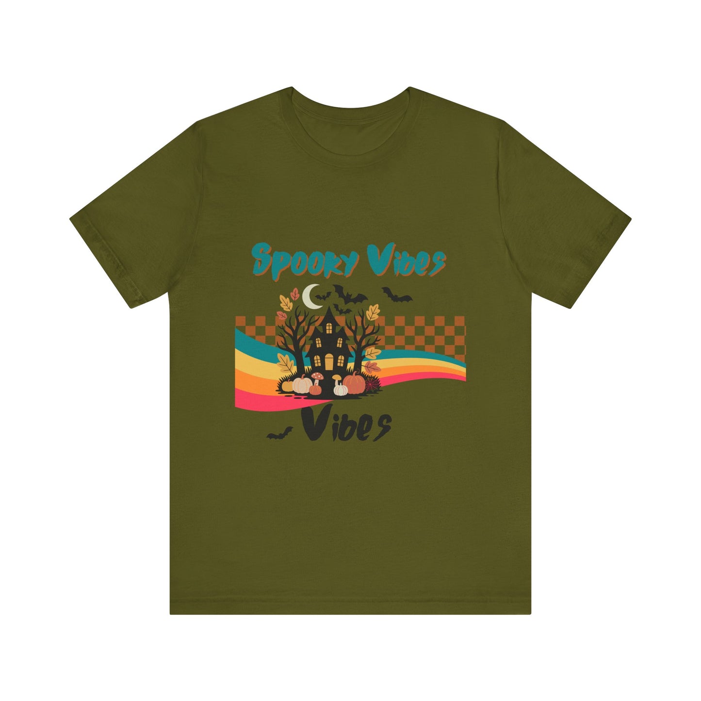 Spooky Vibes Graphic Tee, Unisex Halloween Shirt, Fall Fashion, Casual T-Shirt, Unique Gift for Halloween Lovers, Autumn Wardrobe Essential