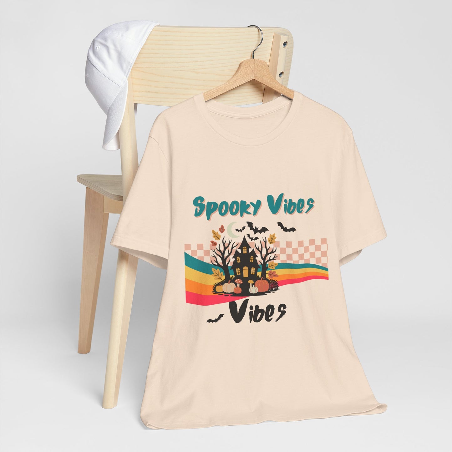Spooky Vibes Graphic Tee, Unisex Halloween Shirt, Fall Fashion, Casual T-Shirt, Unique Gift for Halloween Lovers, Autumn Wardrobe Essential