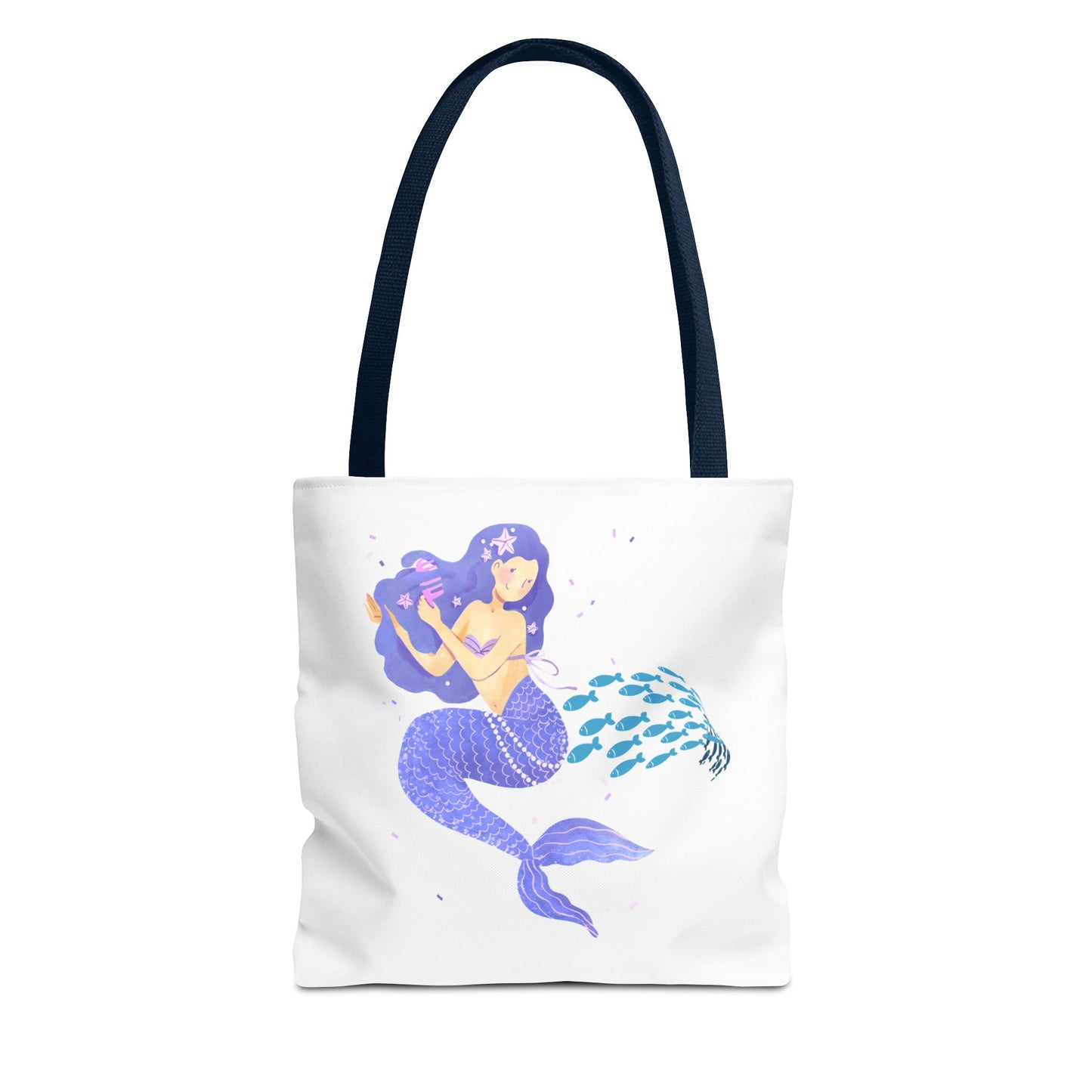 The mermaid and her school fish Tote Bag