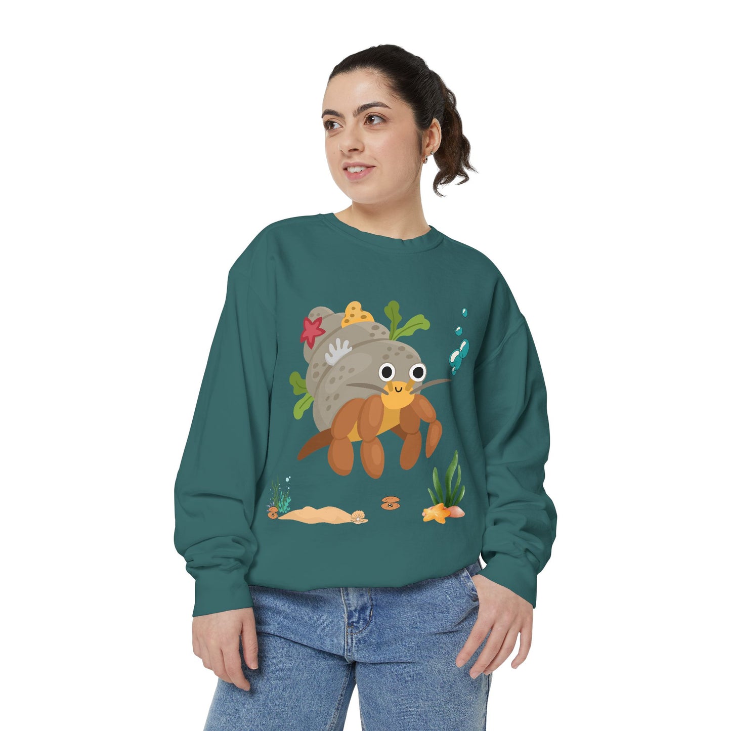 Hermit crab with shell underwater Unisex Garment-Dyed Sweatshirt