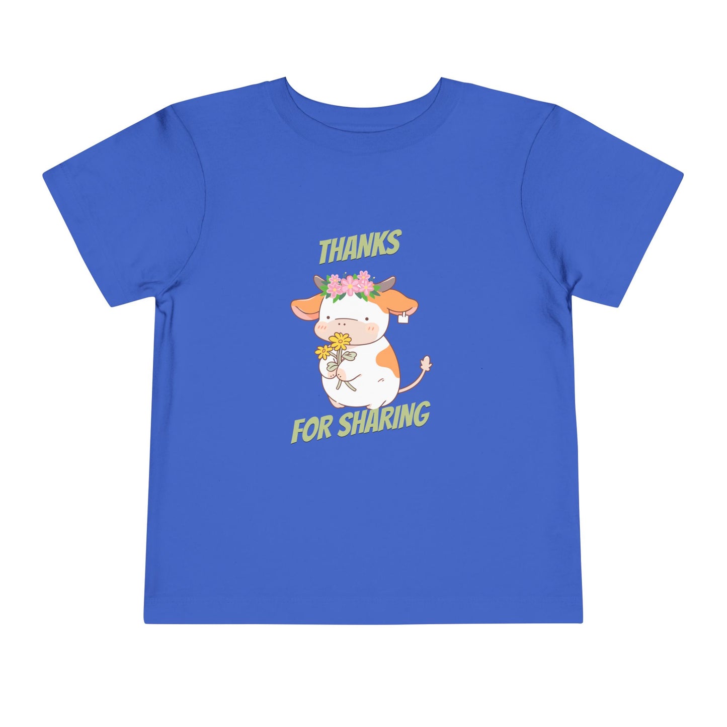 Cute Toddler Tee with Cow Design, Perfect Gift for Kids, Playdate Apparel, Kid's Birthday Gift, Thank You for Sharing T-Shirt