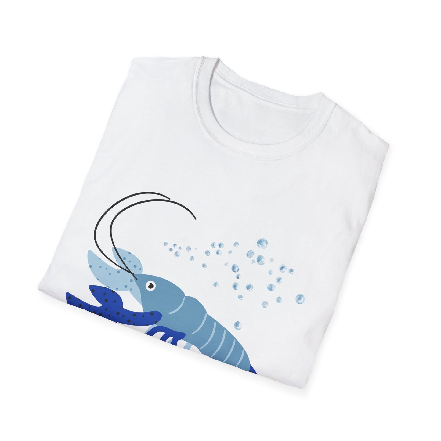 Blue Lobster Unisex Softstyle T-Shirt, Seafood Lover Tee, Summer Casual Wear, Beach T-Shirt, Gift for Foodies