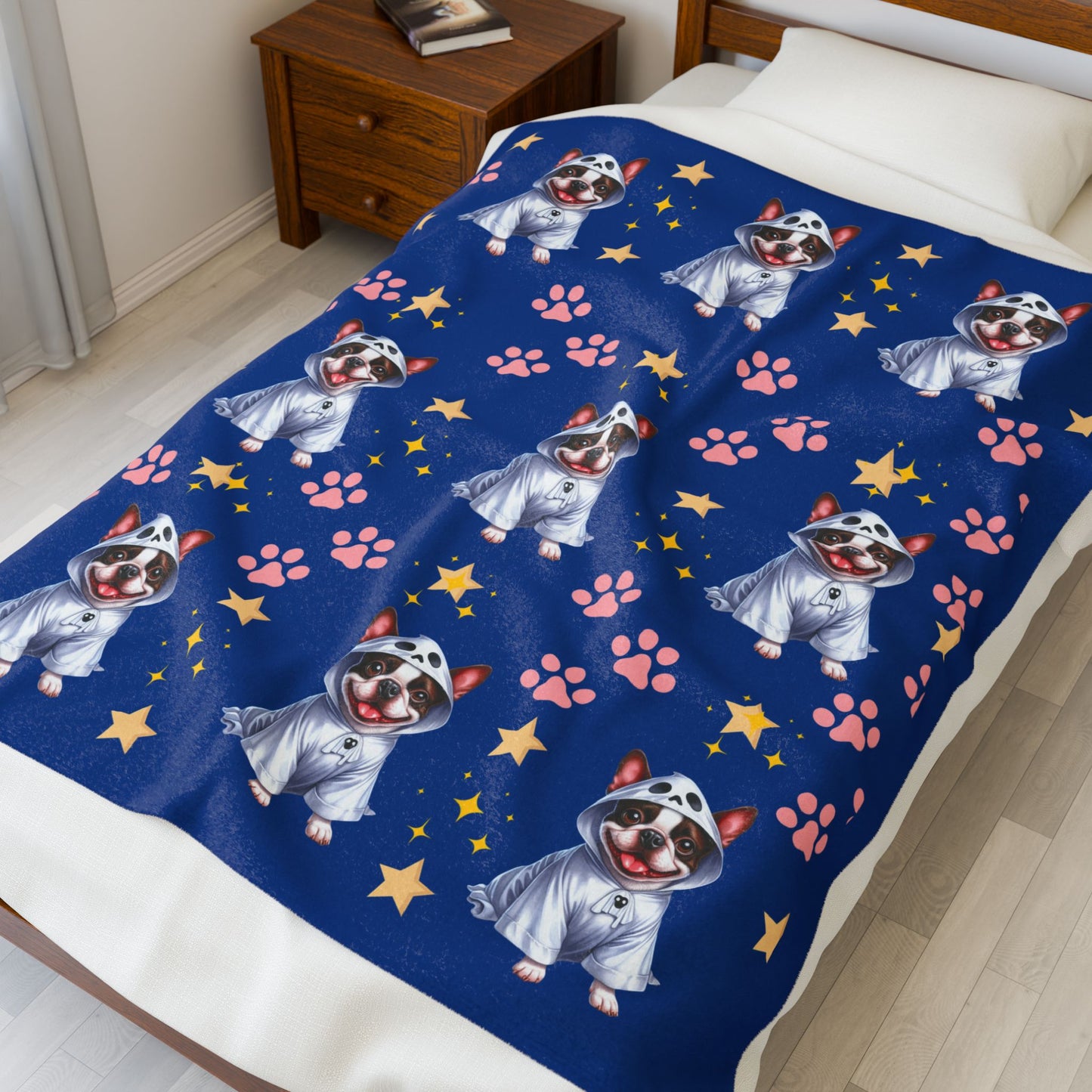 Cozy Dog-Themed Velveteen Plush Blanket - Perfect for Pet Lovers, Gifts, Home Decor, Snuggling, Dog Sleepovers