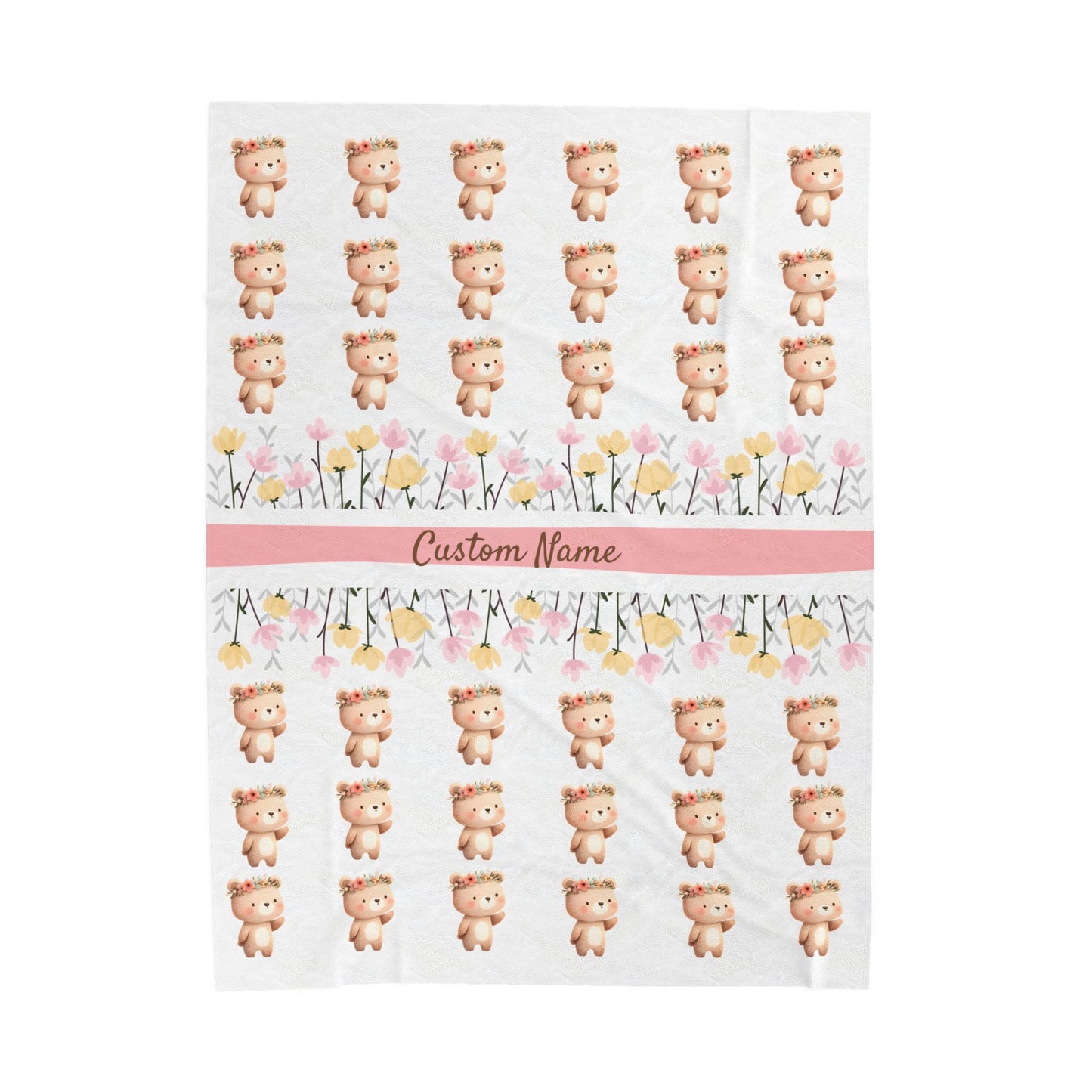 Personalized Velveteen Plush Blanket for Kids, Baby Shower Gift, Nursery Decor, Cozy Throw, Custom Name Blanket