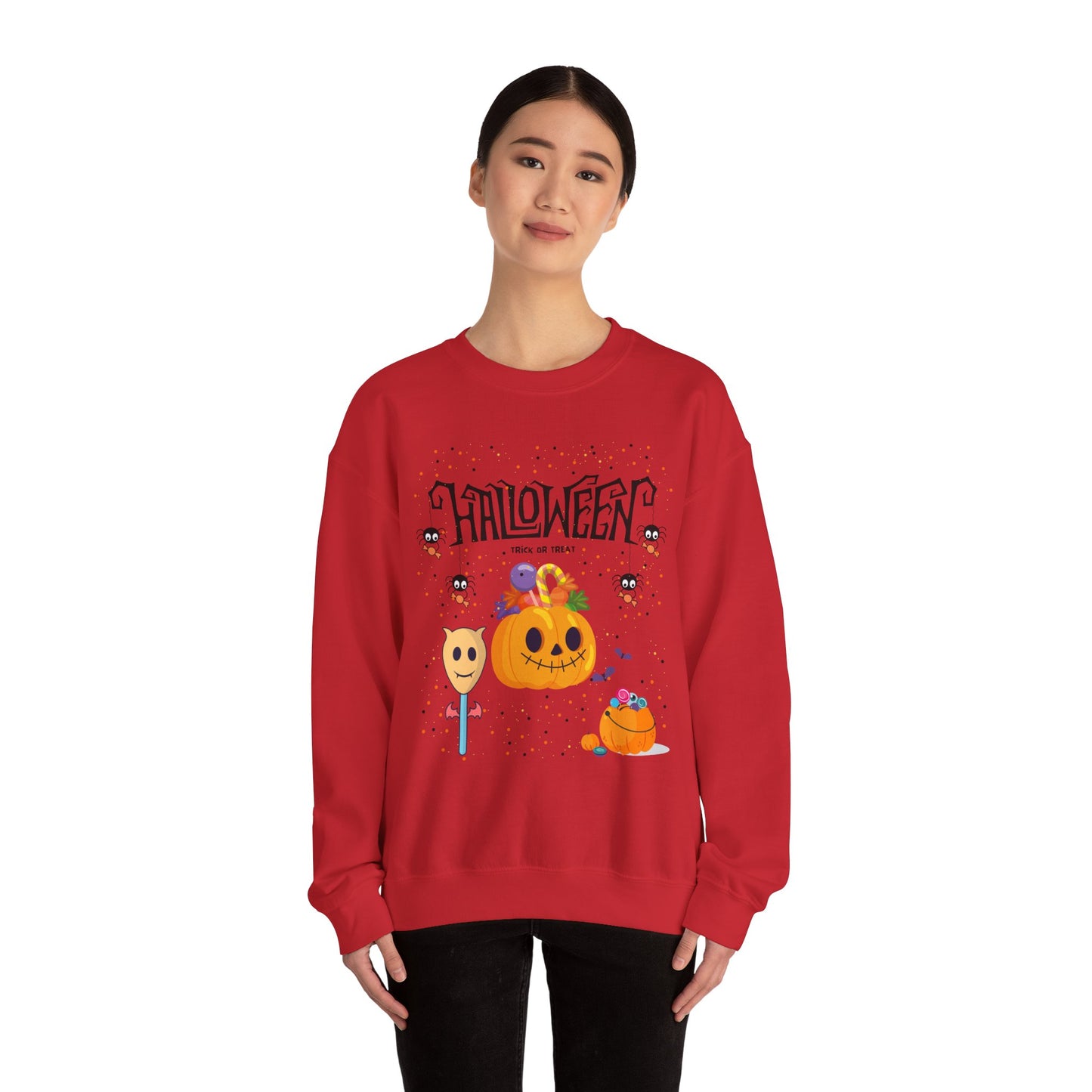 Halloween Themed Unisex Crewneck Sweatshirt, Cozy Fall Apparel, Gifting, Festive Wear, Halloween Decorations, Pumpkin Design