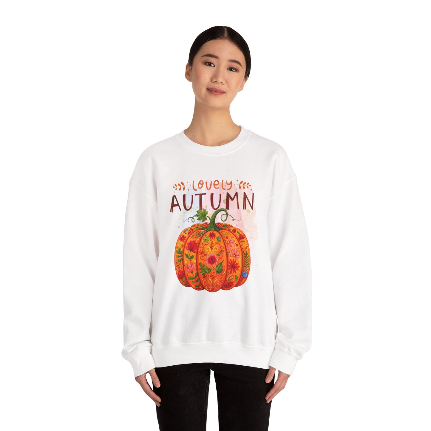Cozy Autumn Sweatshirt, Fall Apparel, Pumpkin Crewneck, Unisex Sweater, Perfect for Thanksgiving, Seasonal Clothing