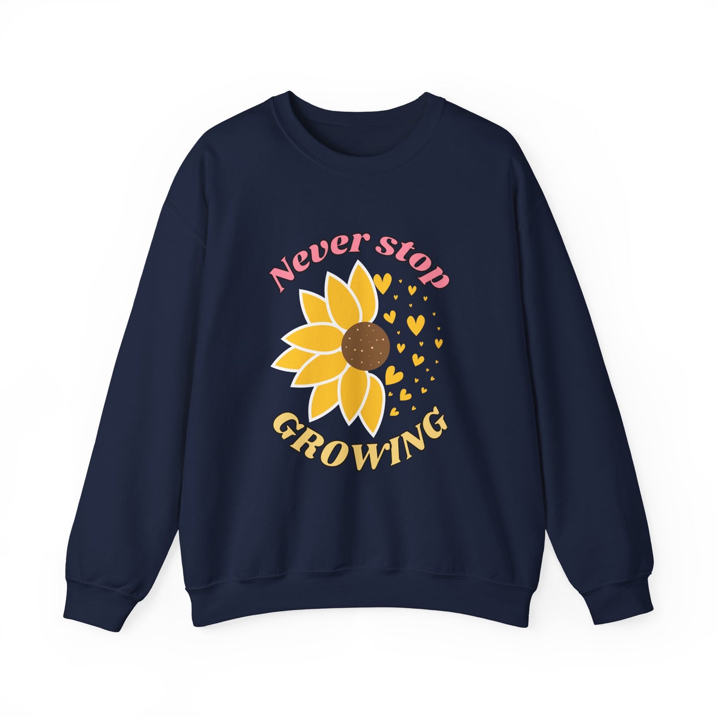 Blooming Inspiration Crewneck Sweatshirt, Never Stop Growing Sweatshirt, Motivational Gift, Spring Fashion, Cozy Layering Piece