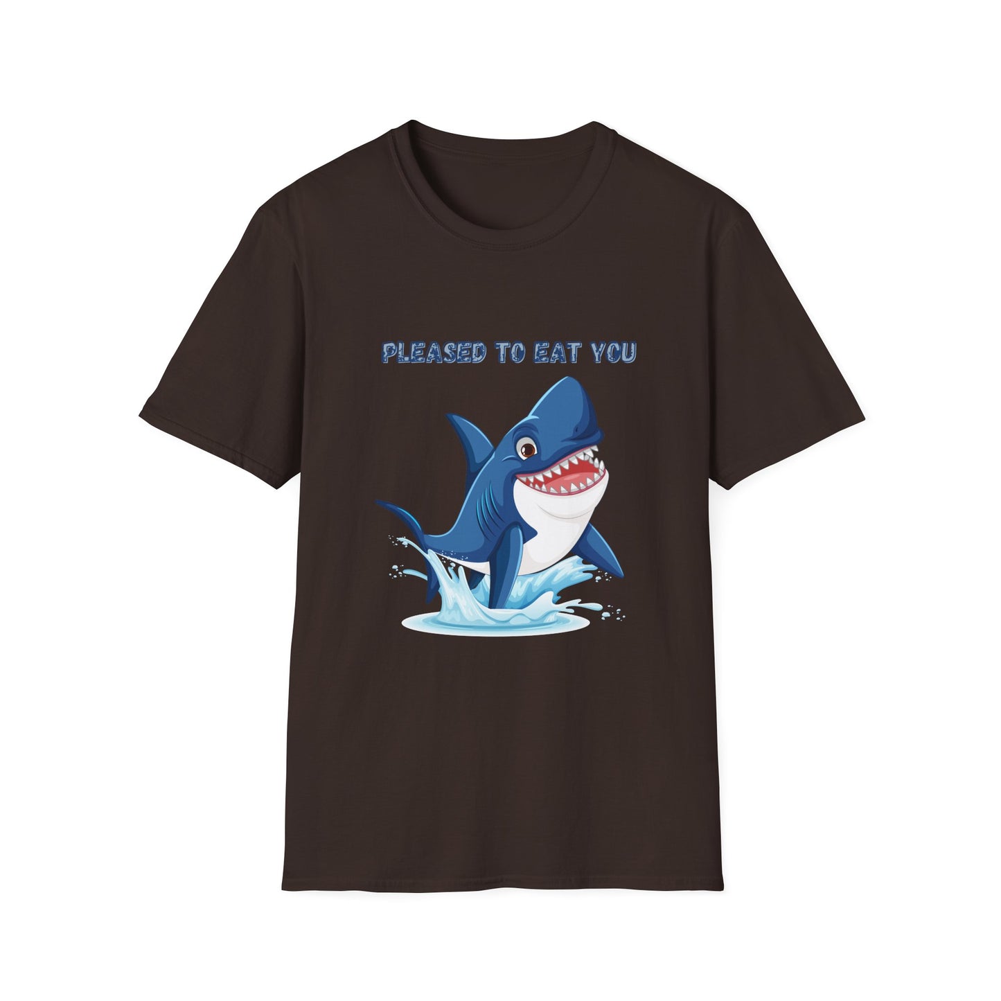 Cute Shark Pleased to Eat You T-Shirt, Fun Gift for Ocean Lovers, Humorous Summer Apparel, Shark Week Party Shirt, Unisex Casual Tee