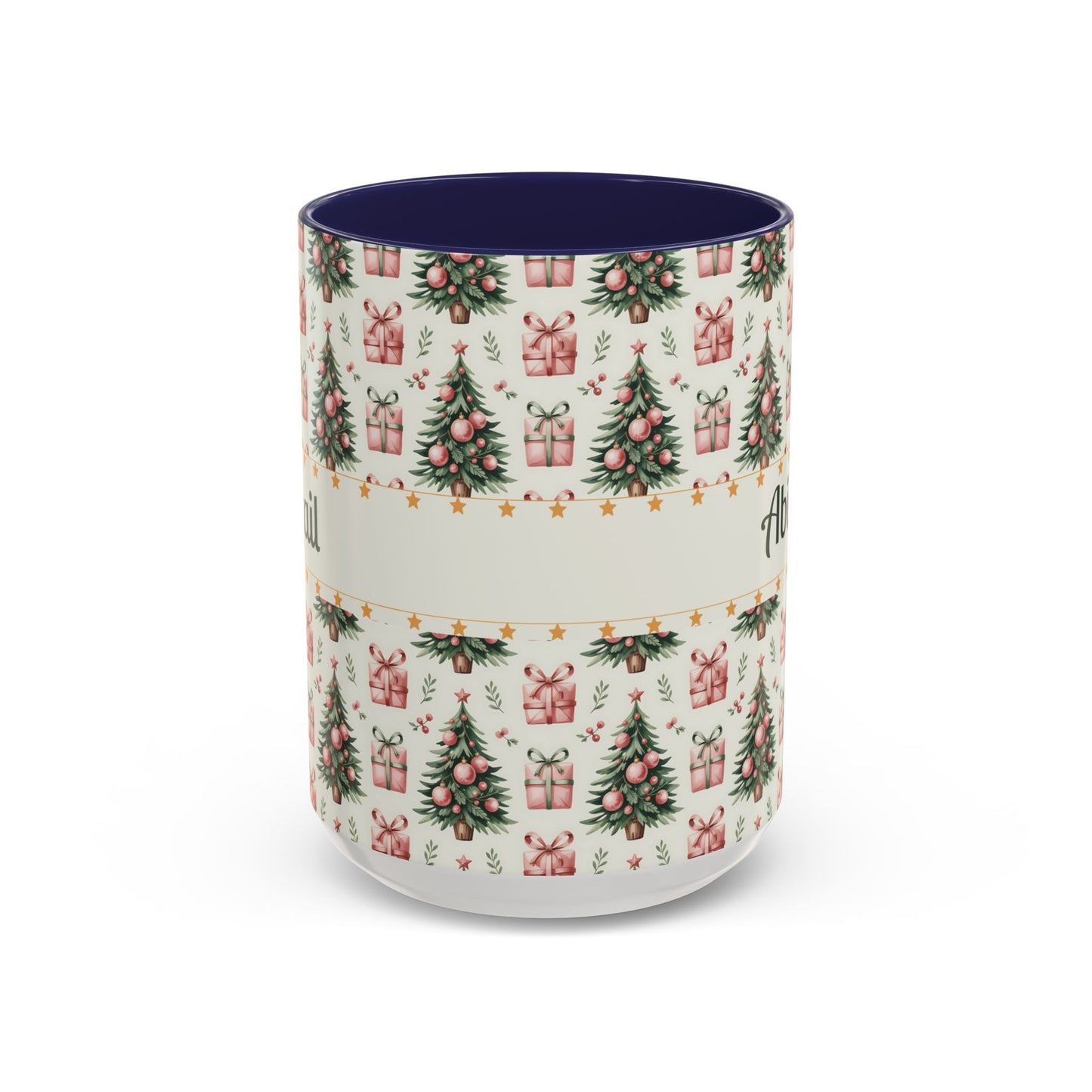 Personalized Christmas Accent Coffee Mug - Holiday Gift, Custom Name Mug, Festive Drinkware, Winter Celebrations, Home Decor