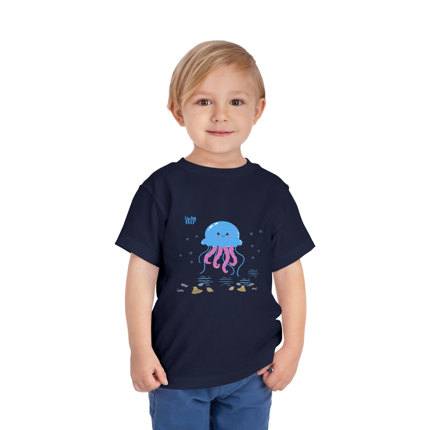 Cute Jellyfish Toddler Tee, Toddler T-Shirt, Beach Day Shirt, Kids Summer Wear, Ocean Theme Kids Clothing